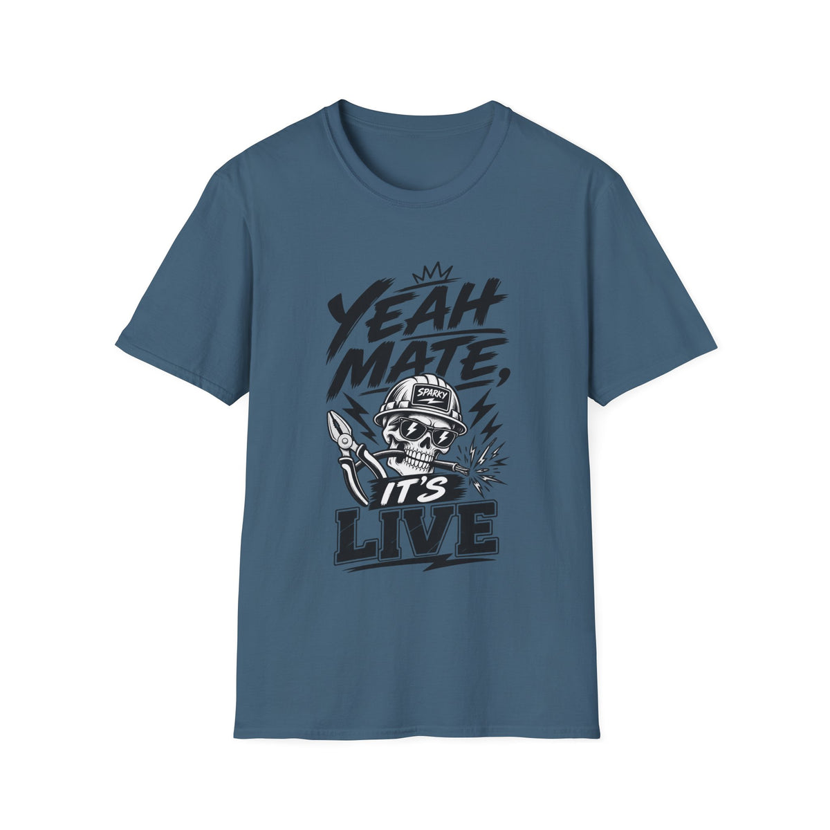 Yeah Mate It's Live T-Shirt — Retro Skull Graphic Tee