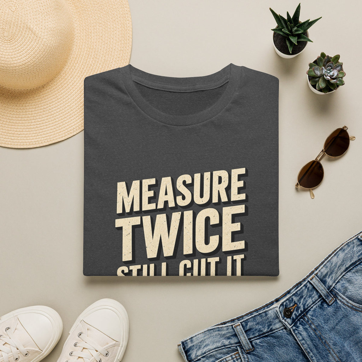 Measure Twice Still Cut It Wrong T-Shirt — Funny Carpenter Woodworker Tee