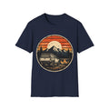 Vintage Camper Van T-Shirt — Retro Mountain Sunset Adventure Tee