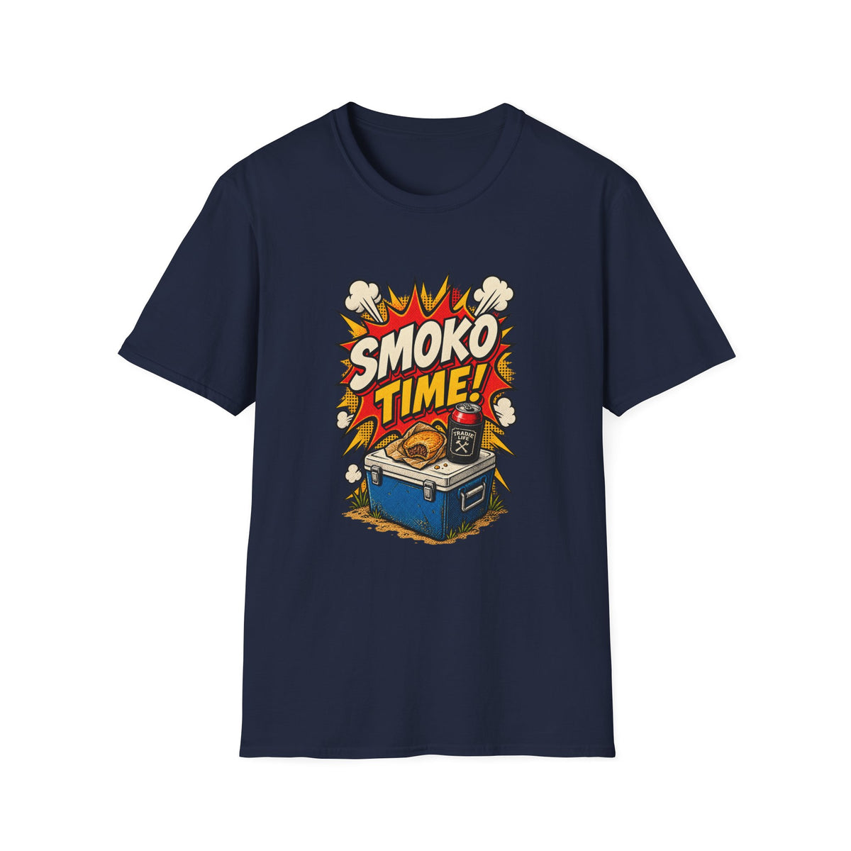 Smoko Time T-Shirt — Retro Cooler BBQ & Fishing Graphic Tee