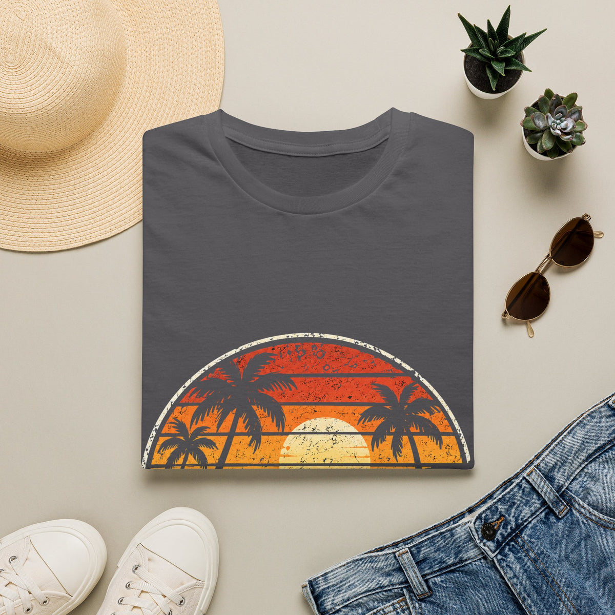 Retro Sunset Palm T-Shirt — Tradie Life Graphic Tee