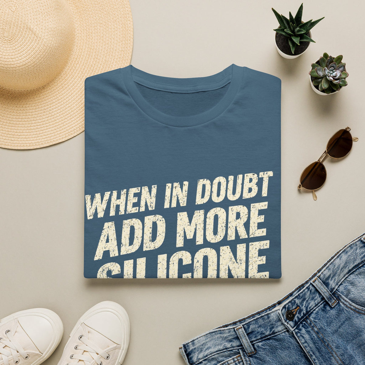 When In Doubt Add More Silicone T-Shirt - Funny Handyman Caulking Shirt for DIYers
