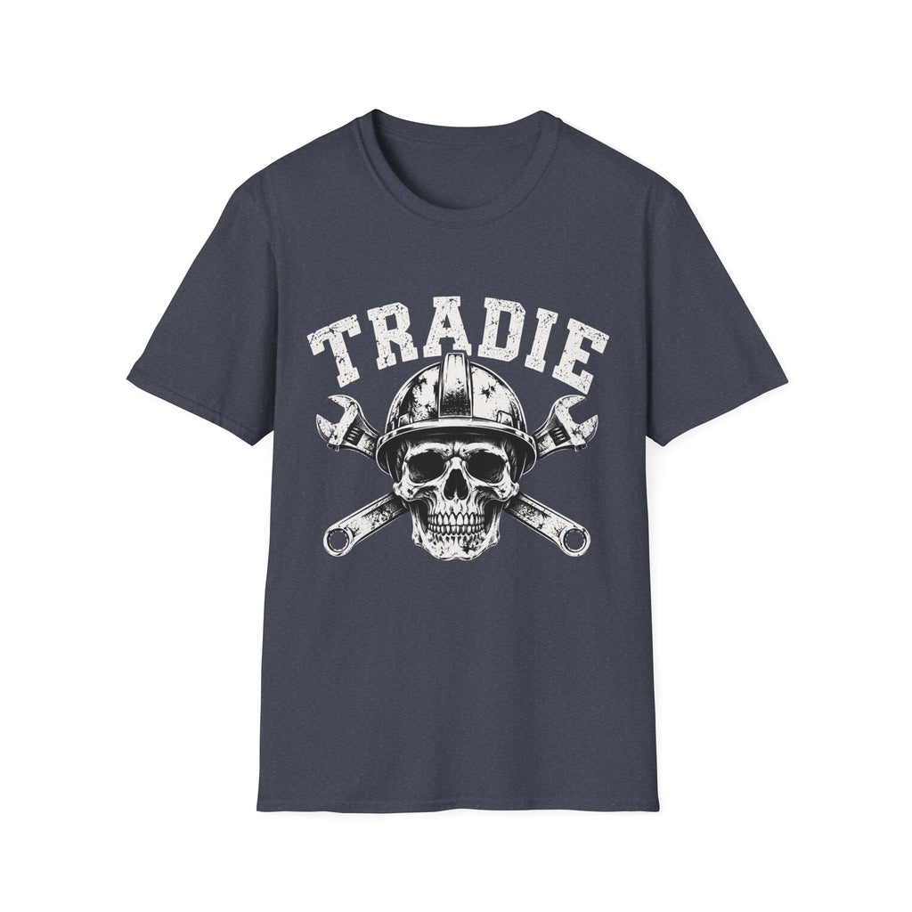 Tradie Skull Helmet Tee — Tradesman Tool Worker T‑Shirt