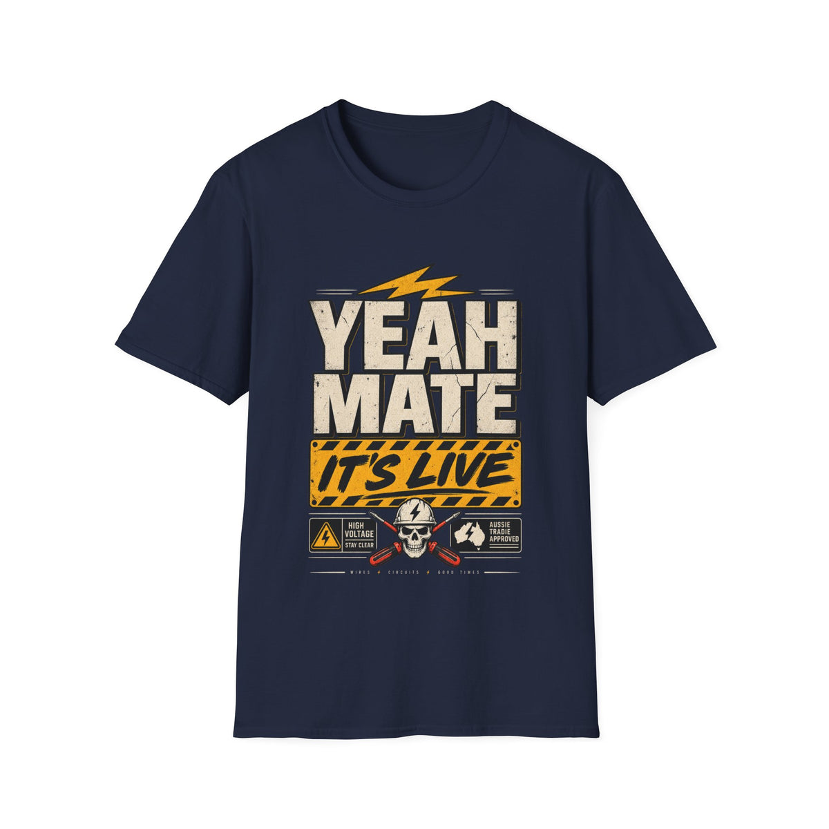 Yeah Mate It’s Live Graphic T-Shirt — Retro Aussie Slang Tee