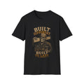 Built Different Built to Last T-Shirt — Vintage Mechanic Skull Workwear Tee