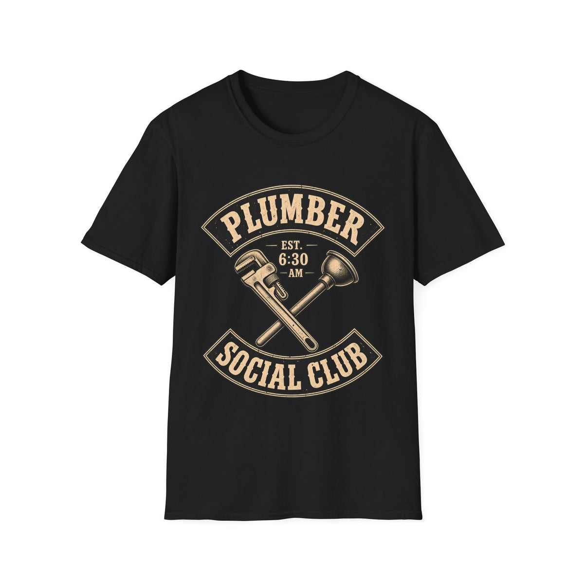 Plumber Social Club T-Shirt — Vintage Plumber Graphic Tee (Est. 6:30 AM)