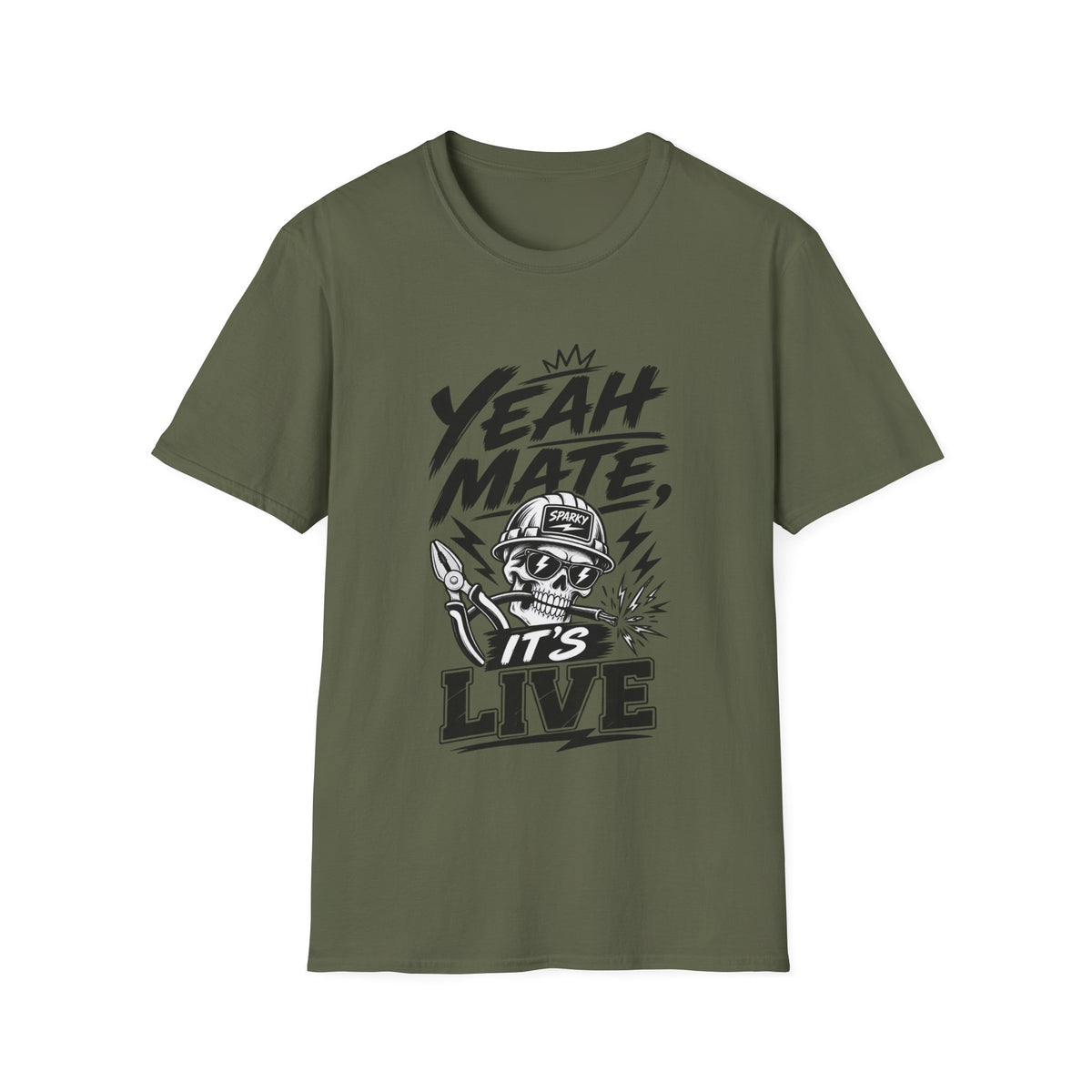 Yeah Mate It's Live T-Shirt — Retro Skull Graphic Tee