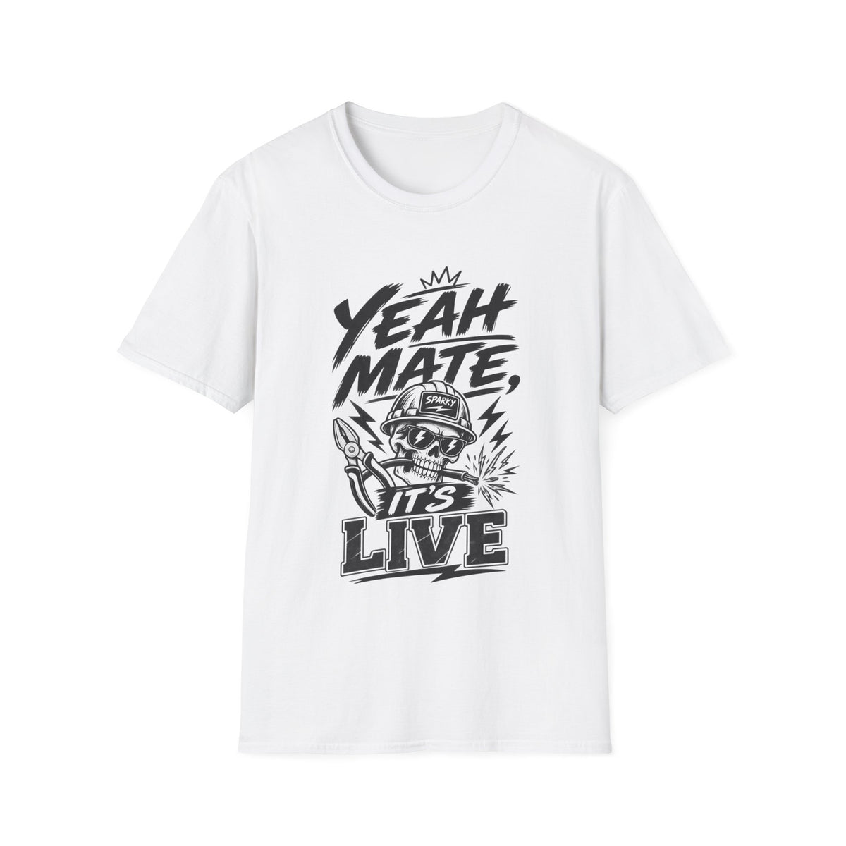 Yeah Mate It's Live T-Shirt — Retro Skull Graphic Tee