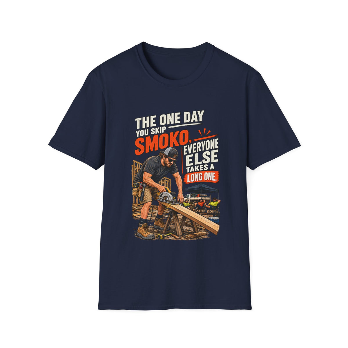 Smoking BBQ T‑Shirt — “The One Day You Skip Smoko…” Grill Cook Tee