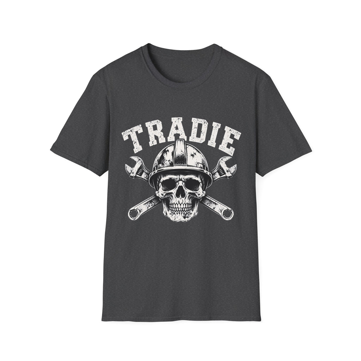 Tradie Skull Helmet Tee — Tradesman Tool Worker T‑Shirt