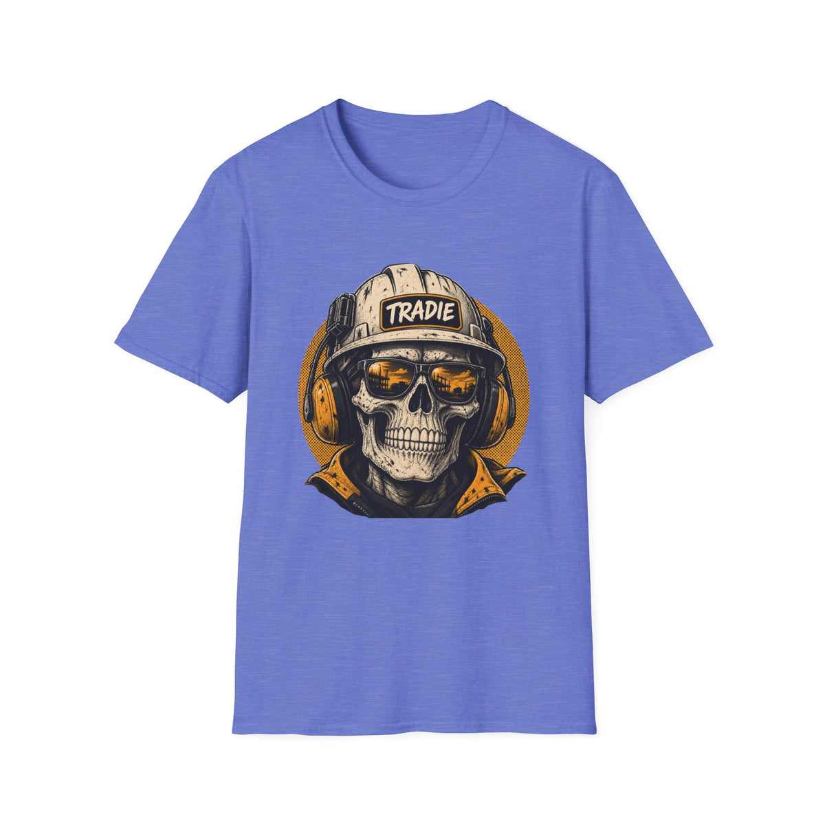 Skull Tradie Tee — Construction Worker Helmet Graphic T-Shirt