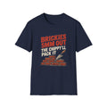 Bricklayer T-Shirt — "Brickies 5mm Out The Chippy'll Pack It" Construction Tee