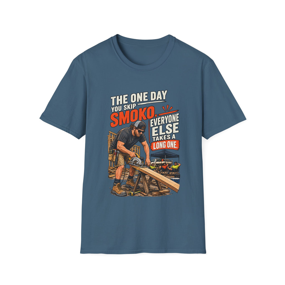 Smoking BBQ T‑Shirt — “The One Day You Skip Smoko…” Grill Cook Tee