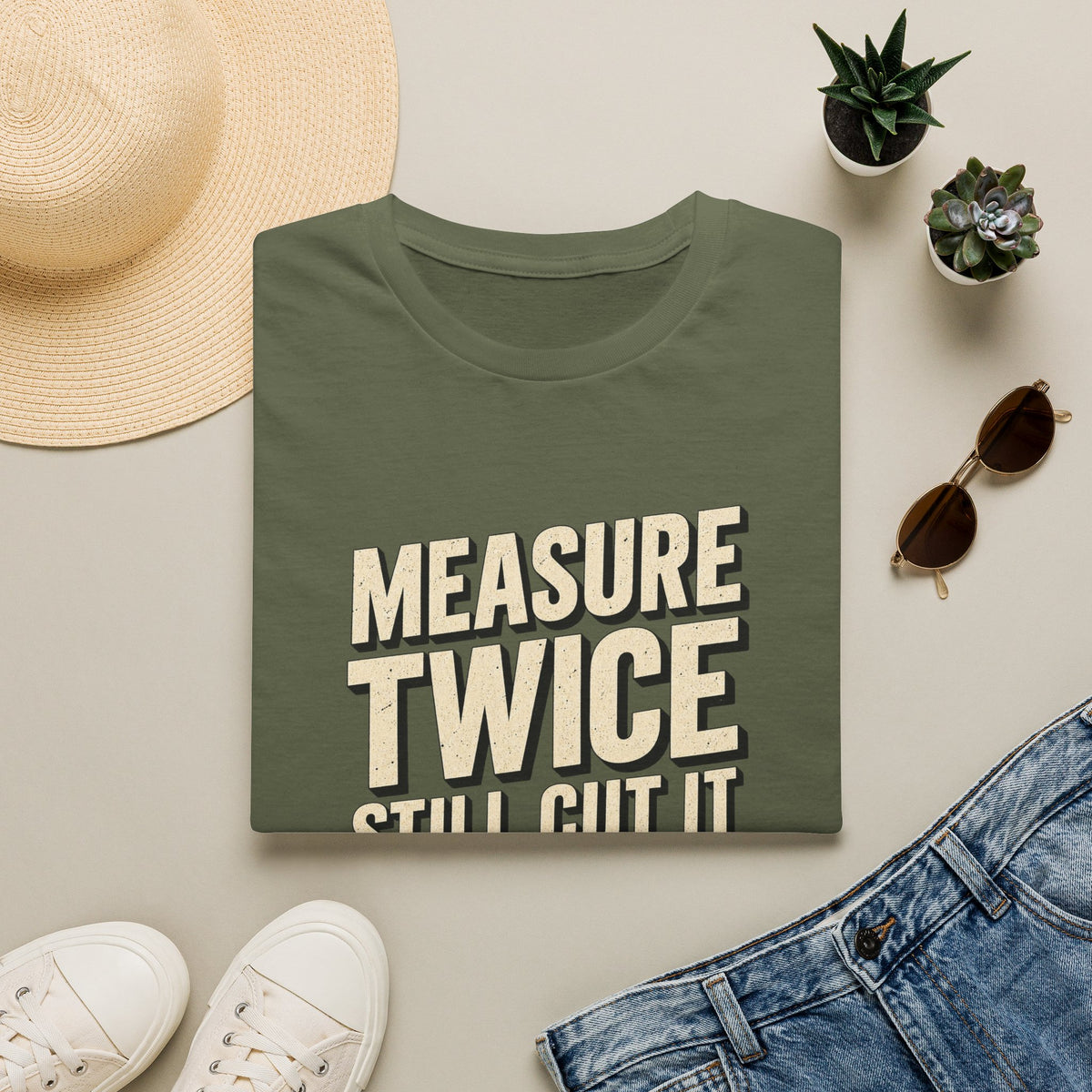 Measure Twice Still Cut It Wrong T-Shirt — Funny Carpenter Woodworker Tee