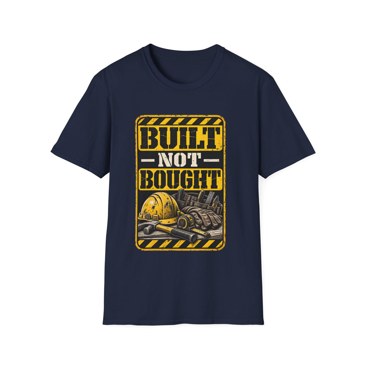 Built Not Bought T‑Shirt — Vintage Construction & Motorcycle Pride Tee