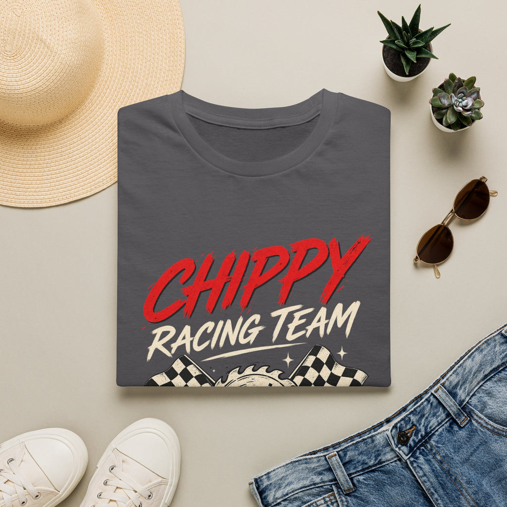 Racing T-Shirt — "Chippy Racing Team" Vintage Checkered Flag Tee