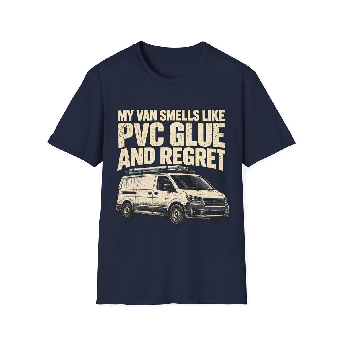 PVC Glue and Regret Van T-Shirt — Funny Campervan Mechanic Tee