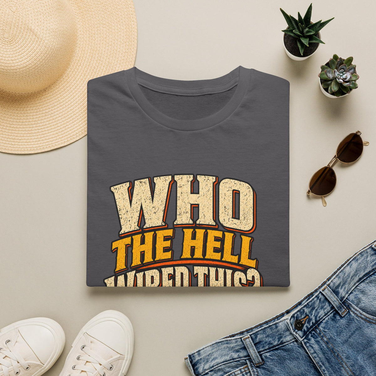 Who The Hell Wired This? T-Shirt — Funny Electrician / Repair Tech Tee
