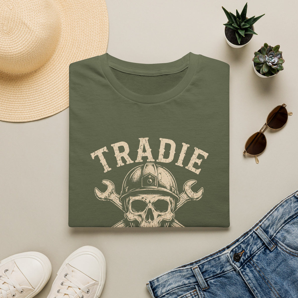 Tradie Till I Die Skull T-Shirt
