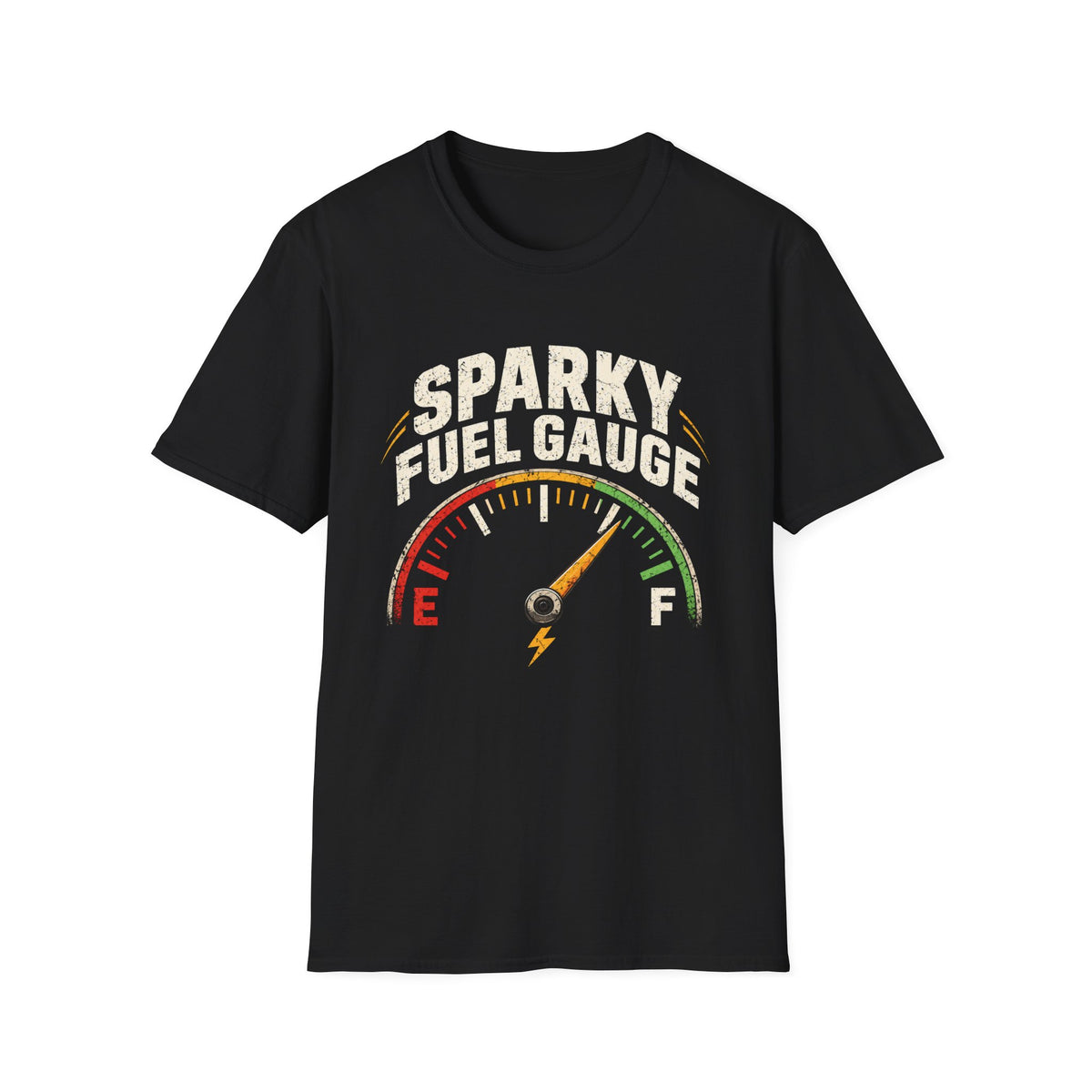 Fuel Gauge T-Shirt — "Sparky Fuel Gauge" Graphic Tee for Mechanics & Car Lovers