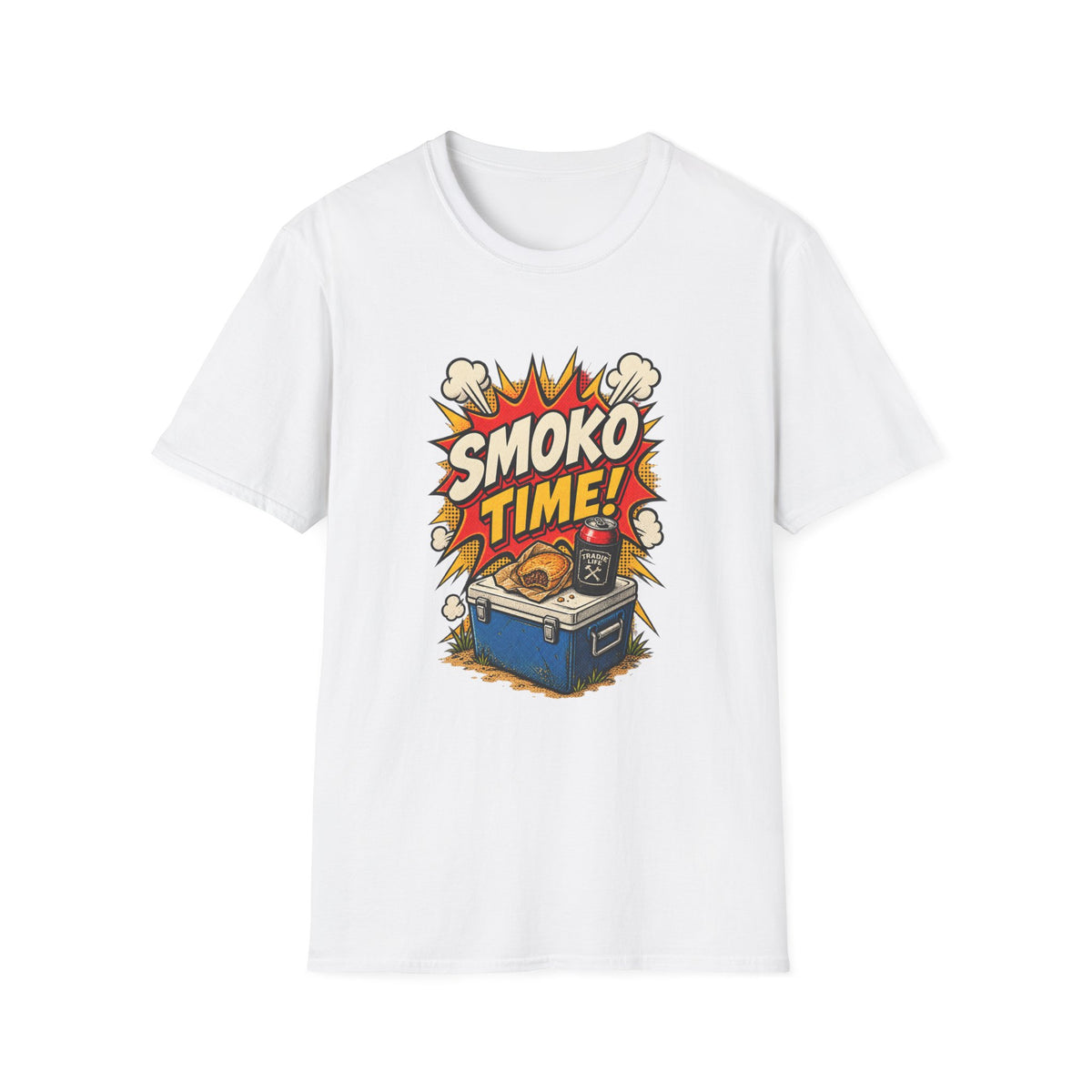 Smoko Time T-Shirt — Retro Cooler BBQ & Fishing Graphic Tee