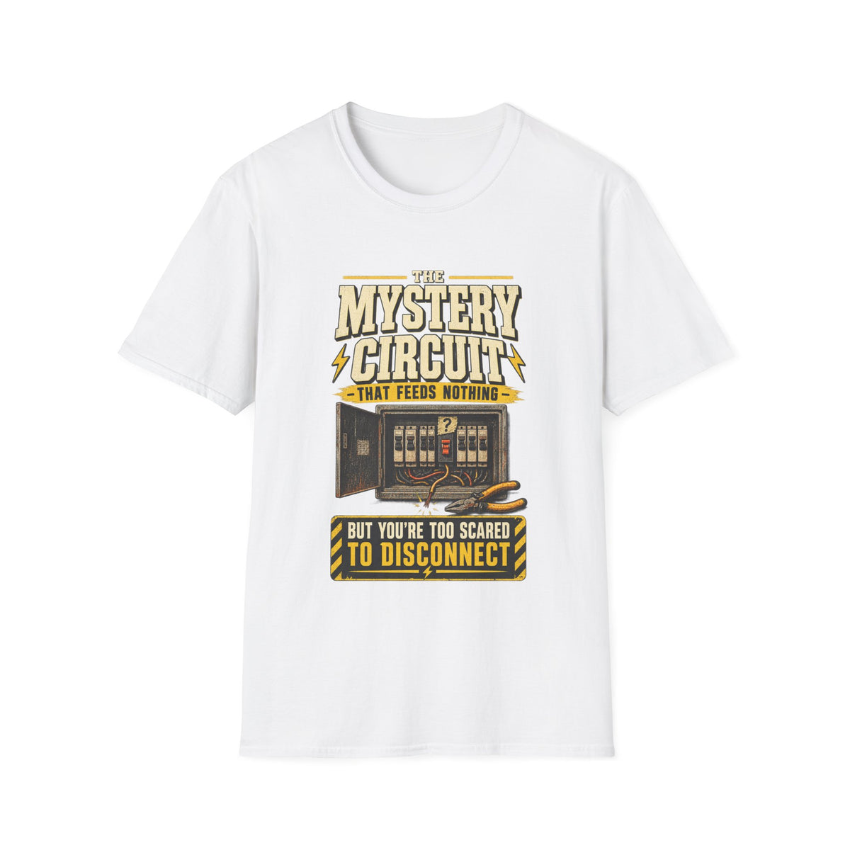 Mystery Circuit T-Shirt — "The Mystery Circuit That Feeds Nothing" Retro Arcade Tee