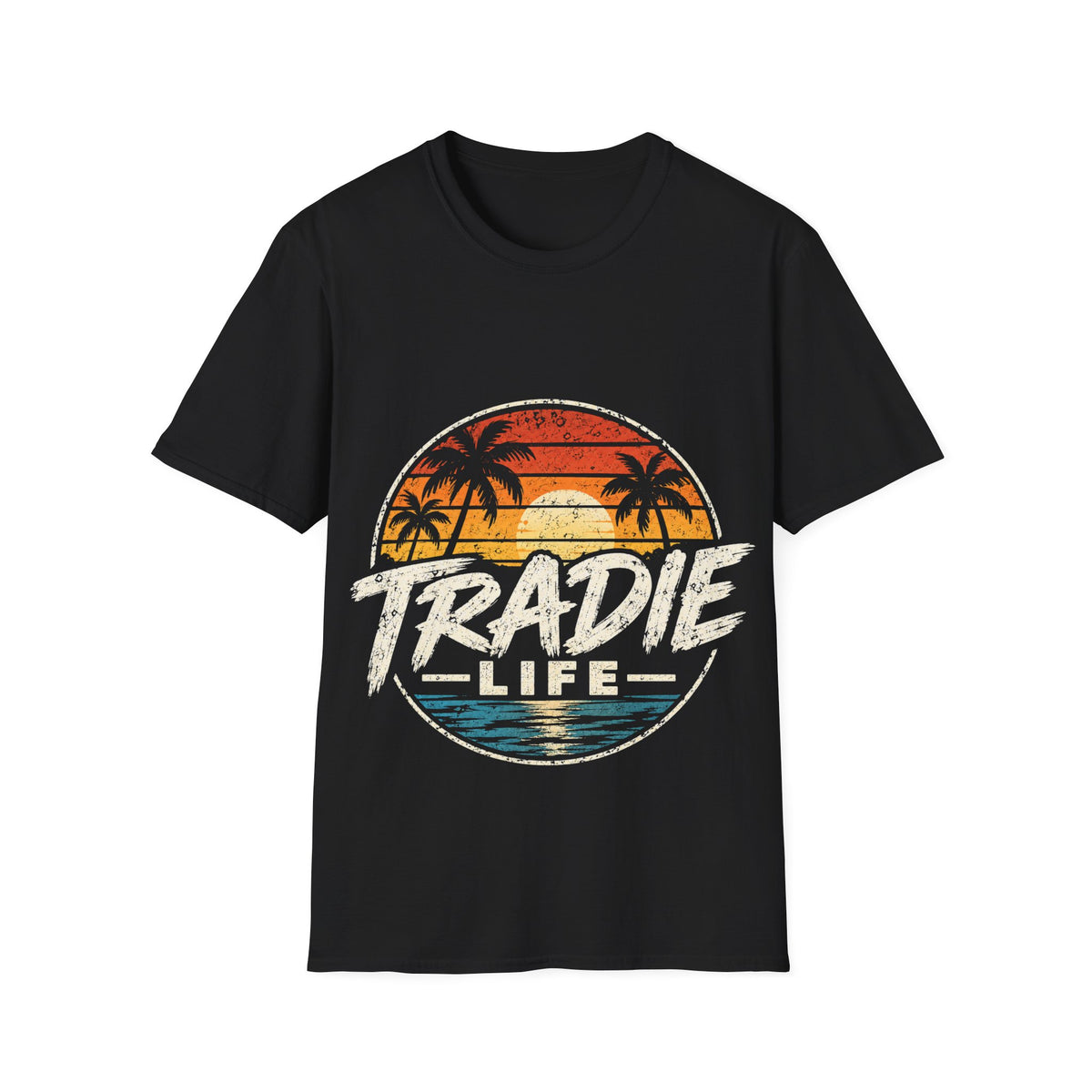 Retro Sunset Palm T-Shirt — Tradie Life Graphic Tee