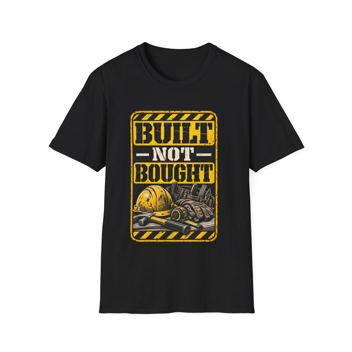 Built Not Bought T‑Shirt — Vintage Construction & Motorcycle Pride Tee