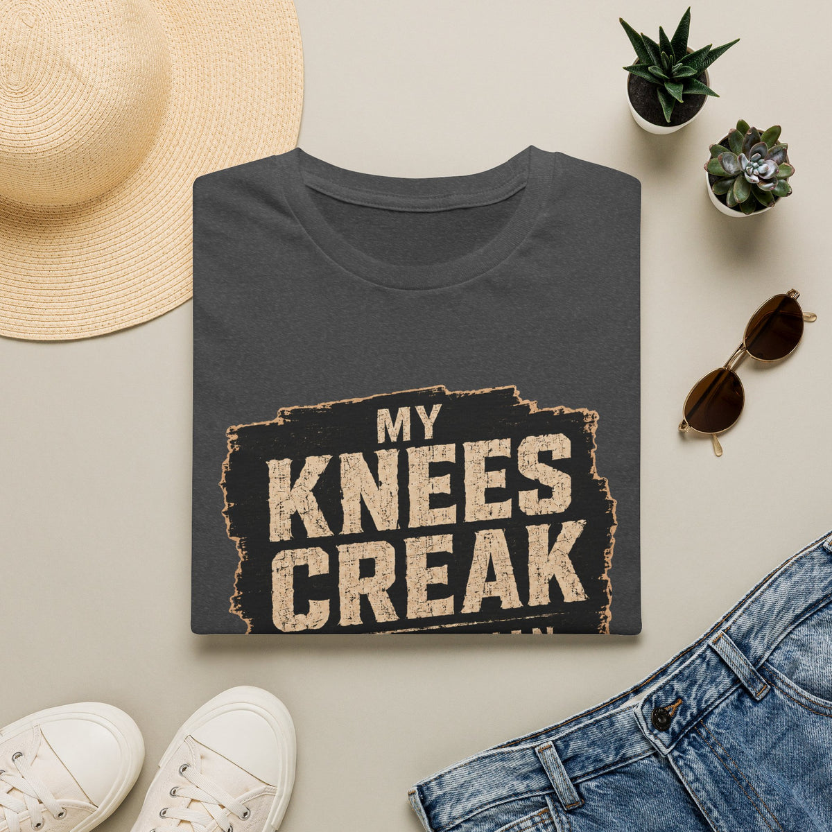 My Knees Creak Louder Than The Scaffolding Does T-Shirt — Funny Handyman Construction Tee