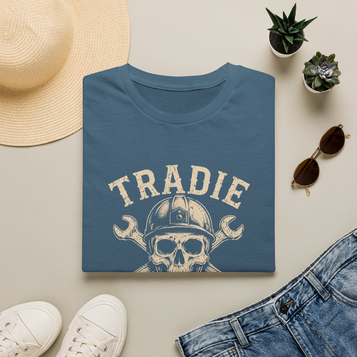 Tradie Till I Die Skull T-Shirt