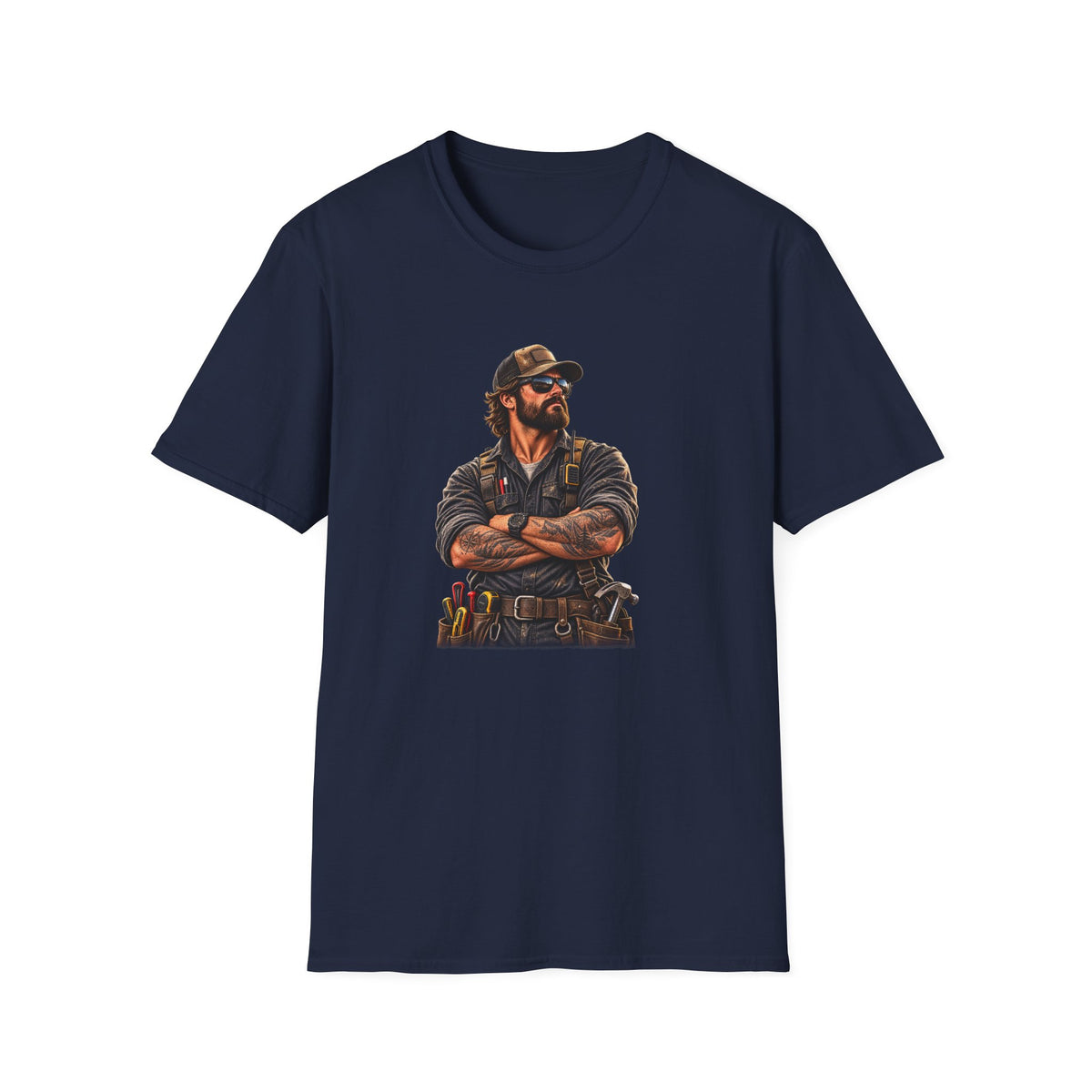 Men's Mechanic Workwear T-Shirt — Vintage Handsome Tradesman Graphic Tee
