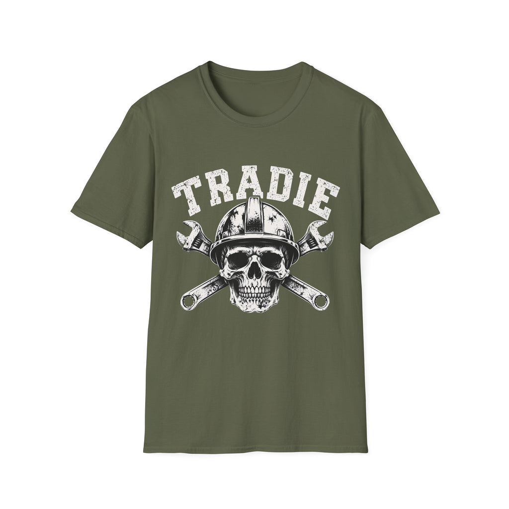 Tradie Skull Helmet Tee — Tradesman Tool Worker T‑Shirt