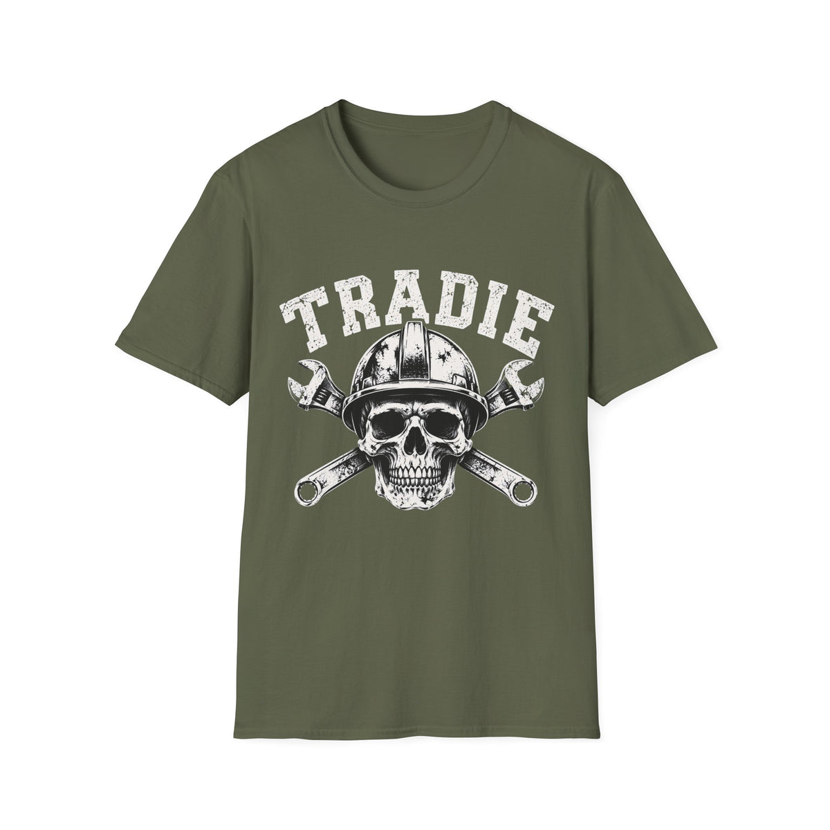 Tradie Skull Helmet Tee — Tradesman Tool Worker T‑Shirt
