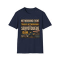 T-Shirt - "Tradie Networking: The Servo Queue at 6AM" Retro Service Station Graphic