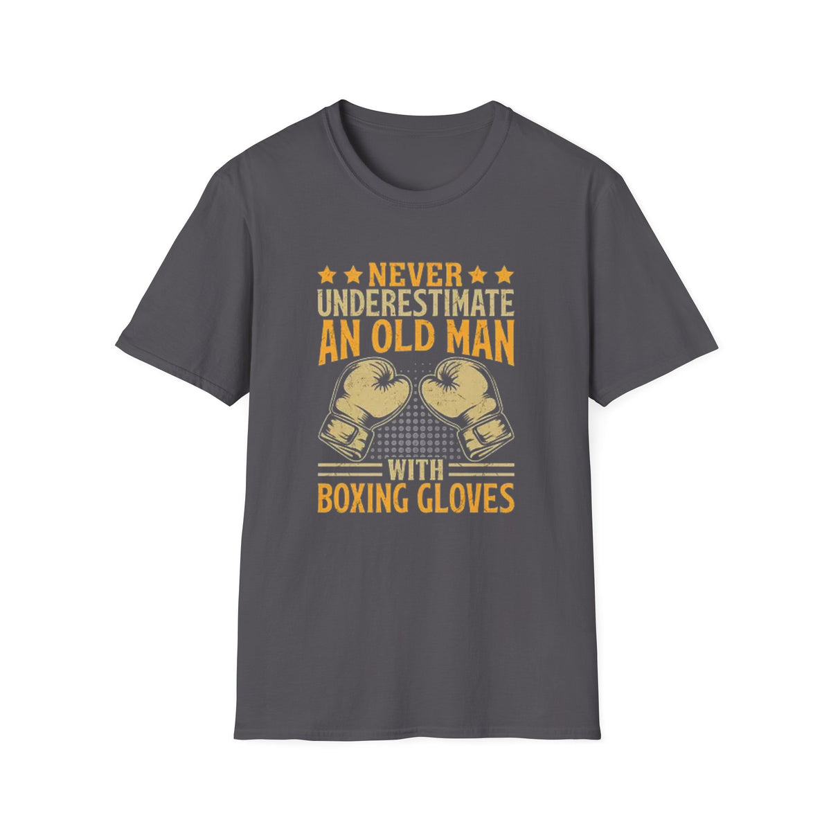 Boxing T-Shirt — "Never Underestimate an Old Man with Boxing Gloves" Vintage Boxing Tee