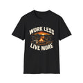 Work Less Live More Campfire T-Shirt — Outdoor Camping Graphic Tee