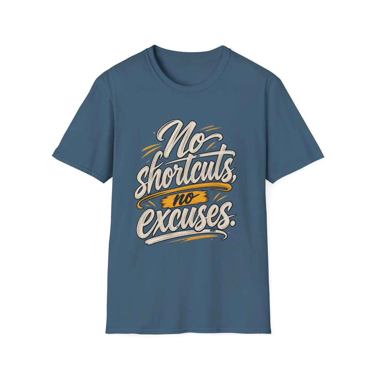 No Shortcuts No Excuses T-Shirt — Motivational Graphic Tee for Fitness & Hustle