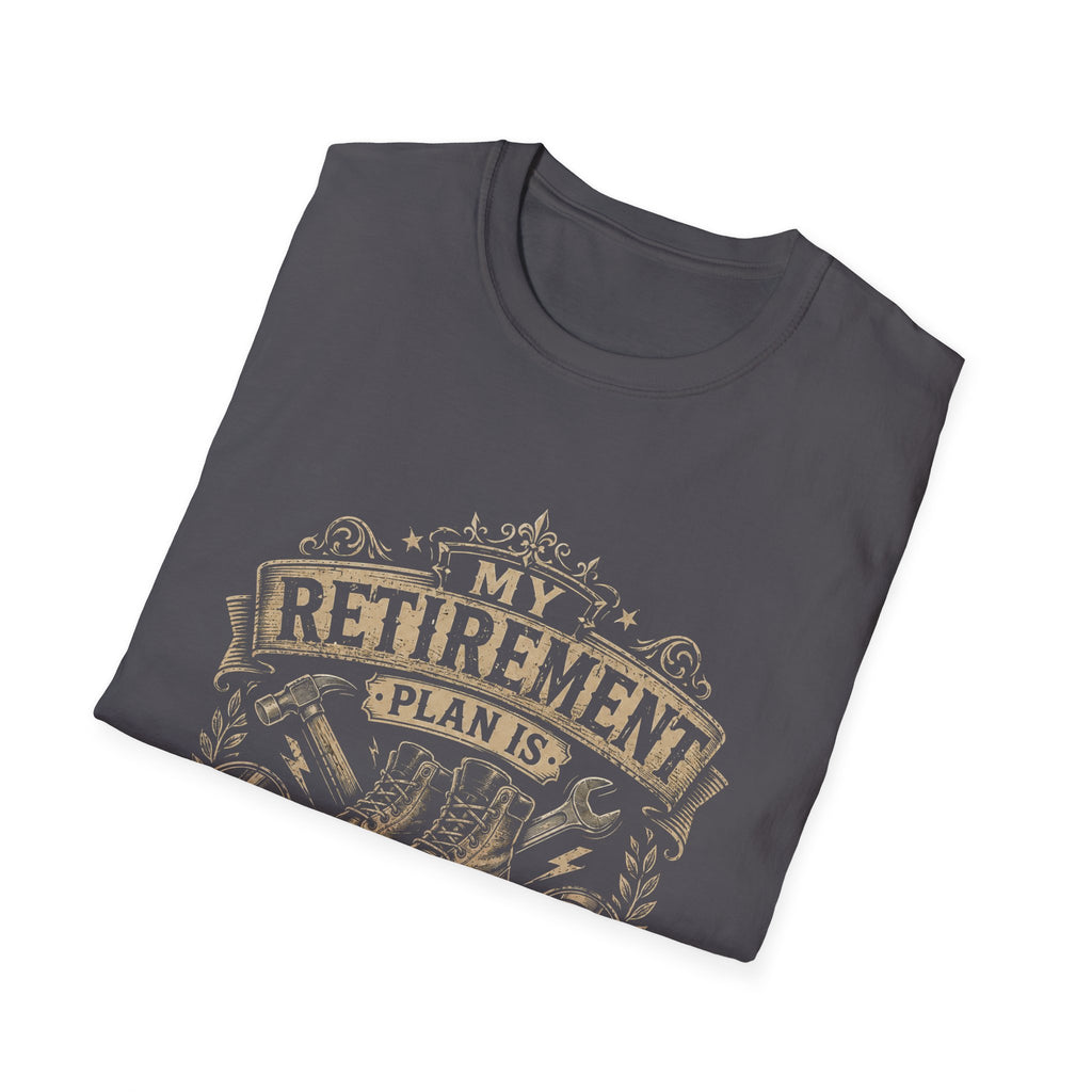 Retirement Boots T‑Shirt — “My Retirement Plan Is I Hope The Knees Hold Out” Humorous Gift