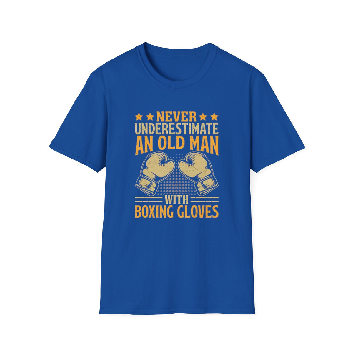Boxing T-Shirt — "Never Underestimate an Old Man with Boxing Gloves" Vintage Boxing Tee