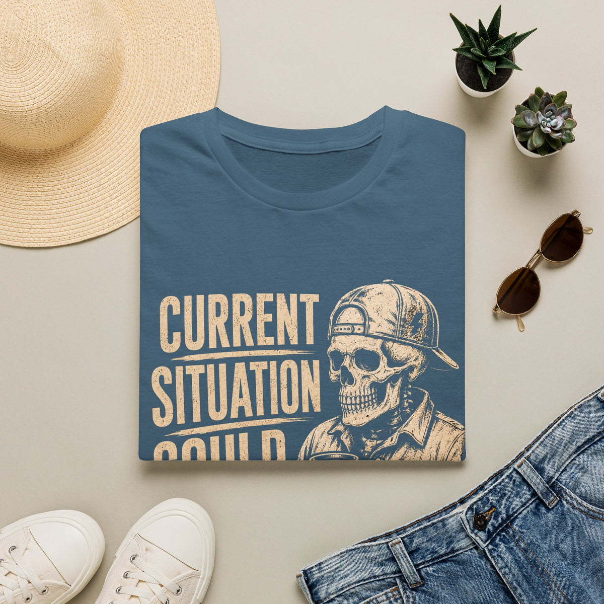 Current Situation Could Be Better Skull T-Shirt