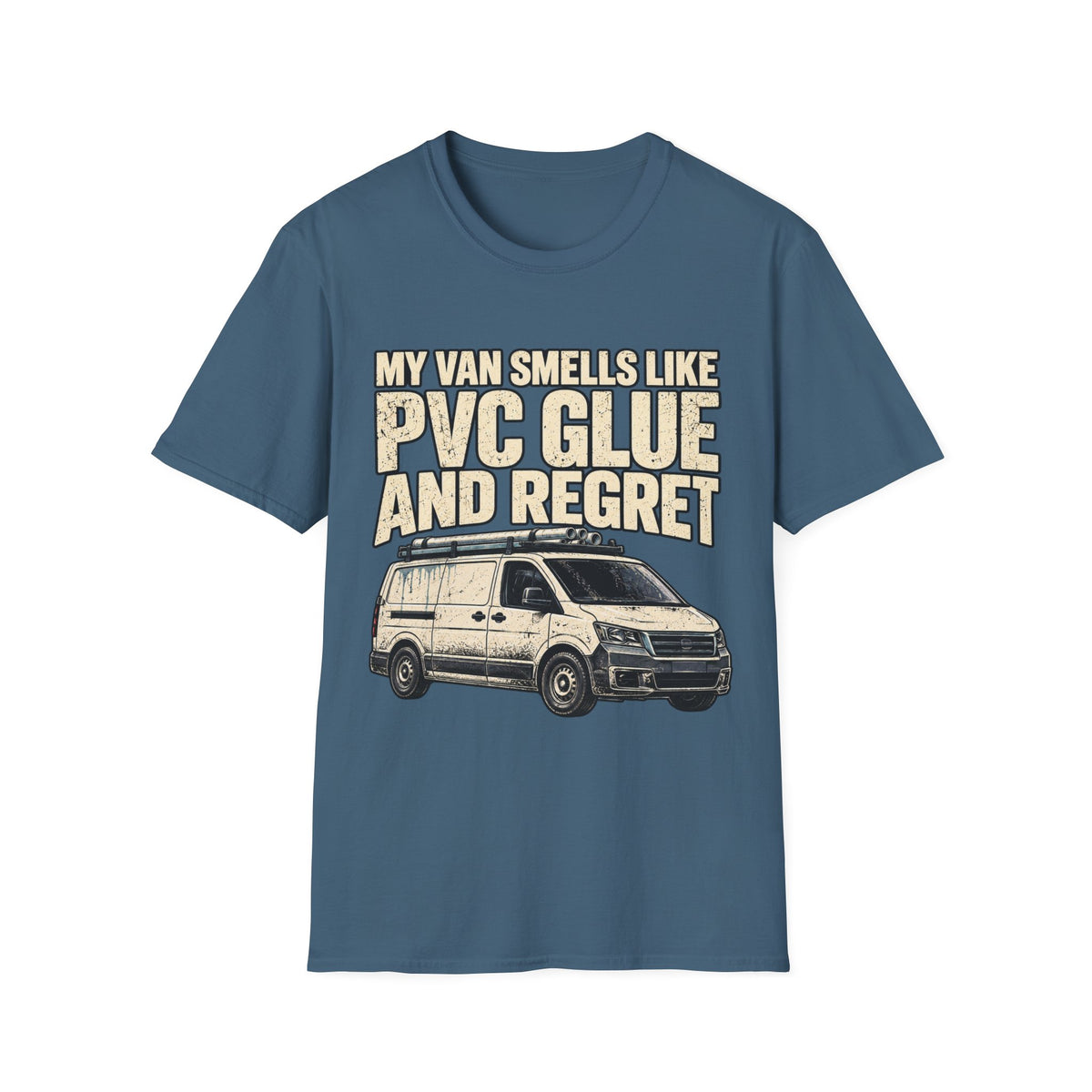 PVC Glue and Regret Van T-Shirt — Funny Campervan Mechanic Tee