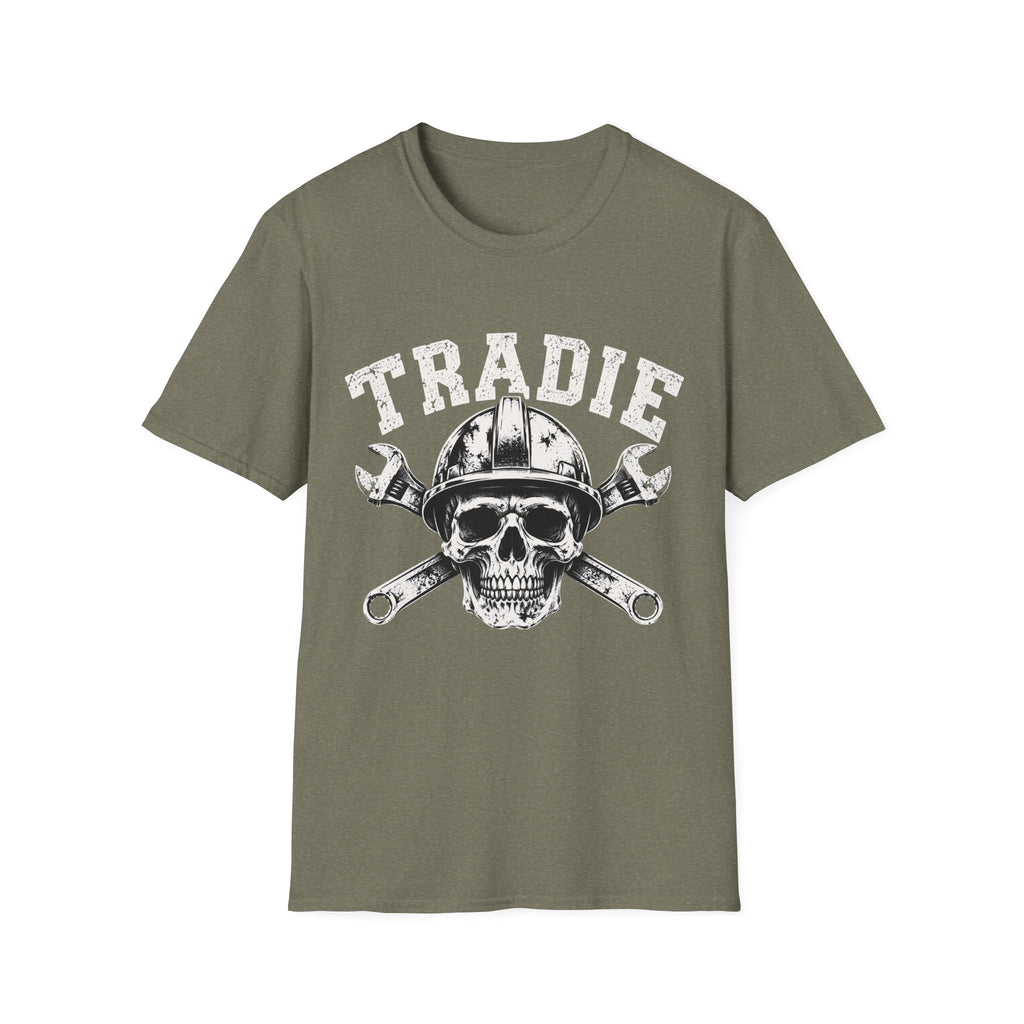 Tradie Skull Helmet Tee — Tradesman Tool Worker T‑Shirt