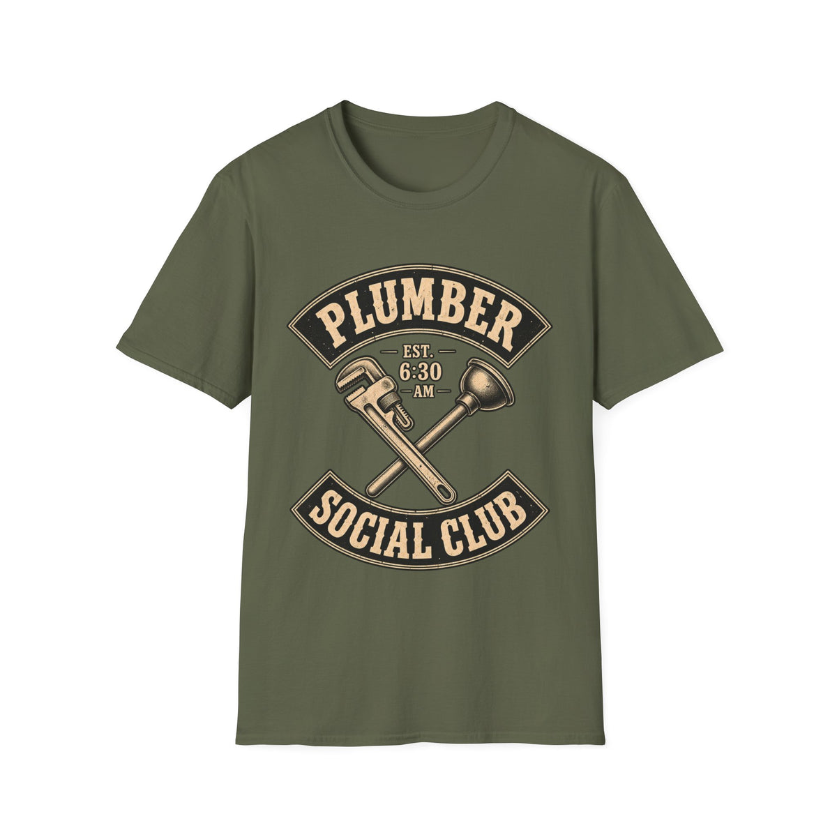 Plumber Social Club T-Shirt — Vintage Plumber Graphic Tee (Est. 6:30 AM)