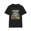 Holiday Brickwork T-Shirt — "I'm On Holiday and Somehow I'm Still Checking Out Brickwork" Beach Graphic Tee