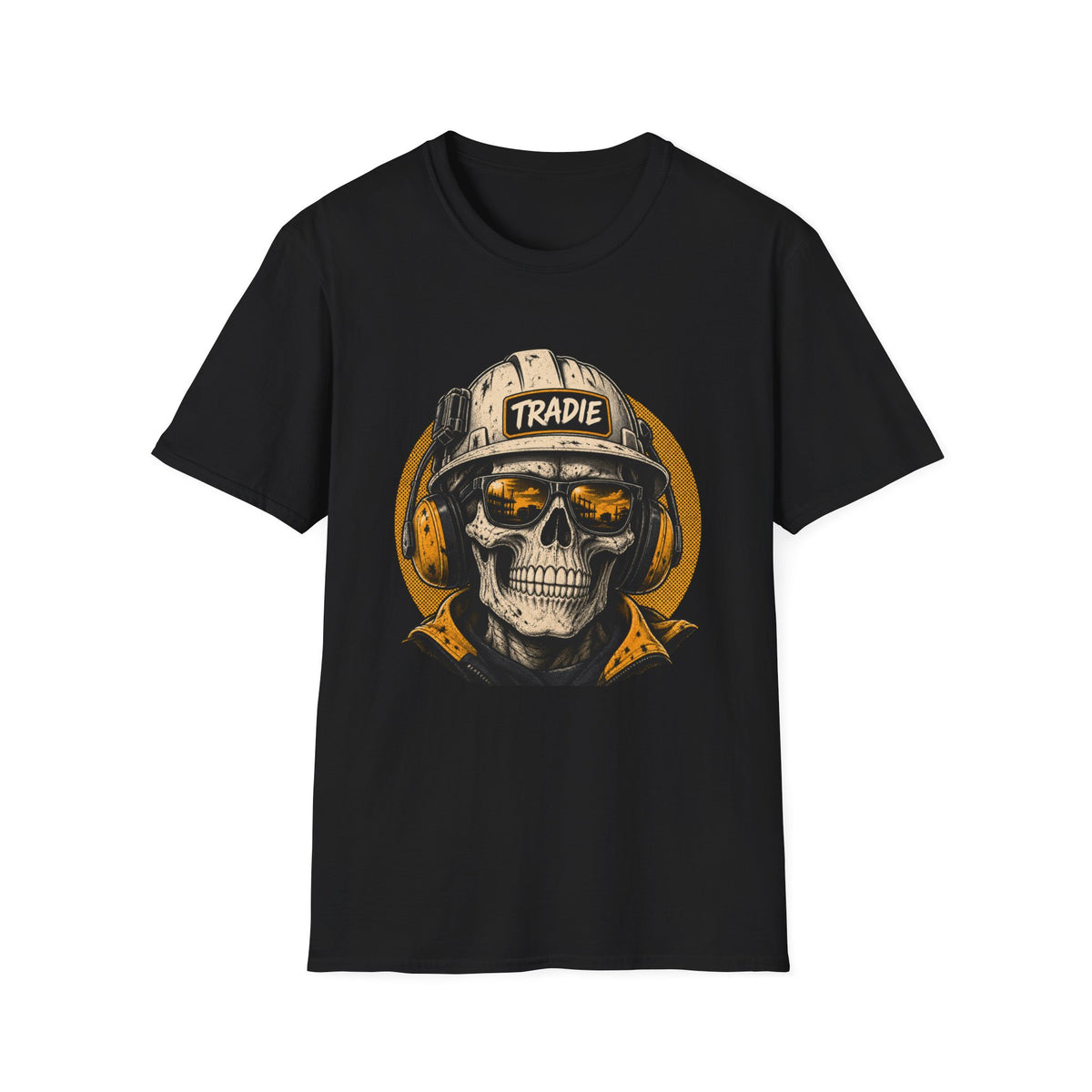 Skull Tradie Tee — Construction Worker Helmet Graphic T-Shirt