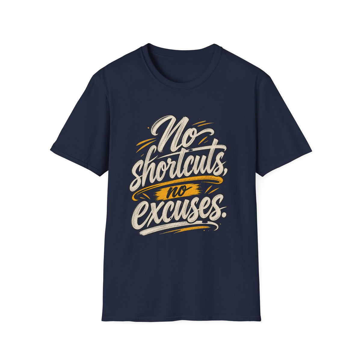 No Shortcuts No Excuses T-Shirt — Motivational Graphic Tee for Fitness & Hustle