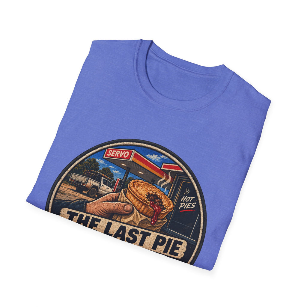 T-Shirt — "The Last Pie at the Servo Is Always a Gamble" Retro Gas Station Pie Tee