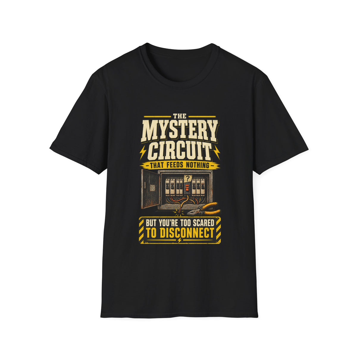 Mystery Circuit T-Shirt — "The Mystery Circuit That Feeds Nothing" Retro Arcade Tee
