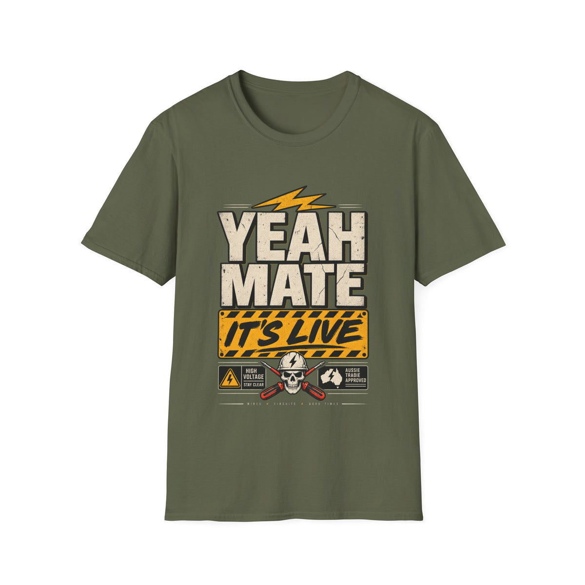 Yeah Mate It’s Live Graphic T-Shirt — Retro Aussie Slang Tee