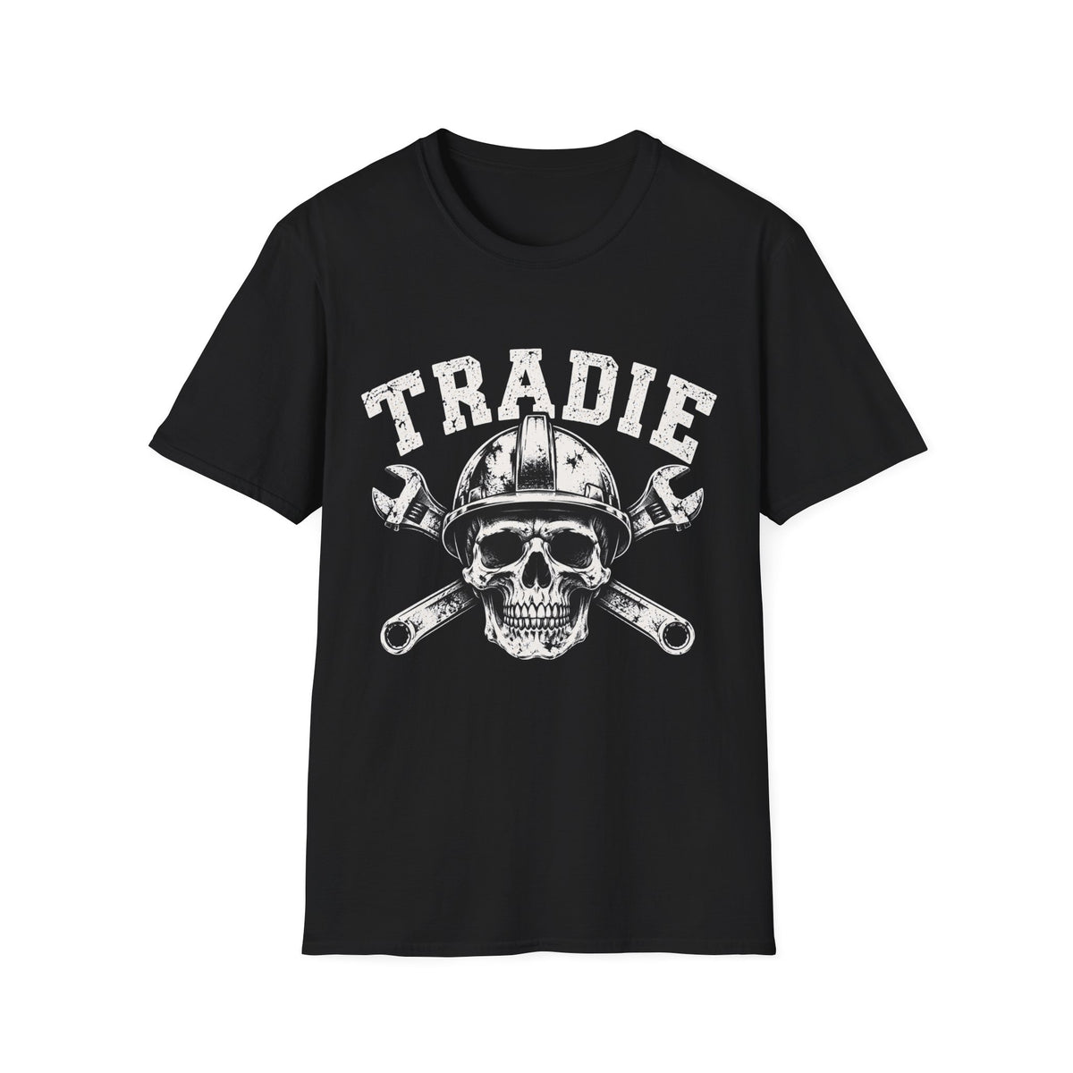 Tradie Skull Helmet Tee — Tradesman Tool Worker T‑Shirt